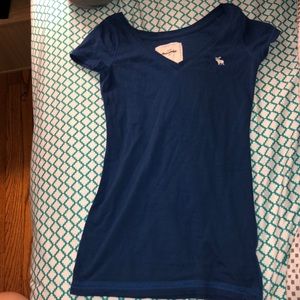 Dark blue Abercrombie v neck shirt